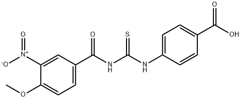 4-[[[(4-METHOXY-3-NITROBENZOYL)AMINO]THIOXOMETHYL]AMINO]-BENZOIC ACID Struktur