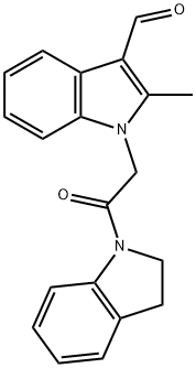 1-[2-(2,3-DIHYDRO-INDOL-1-YL)-2-OXO-ETHYL]-2-METHYL-1H-INDOLE-3-CARBALDEHYDE Struktur