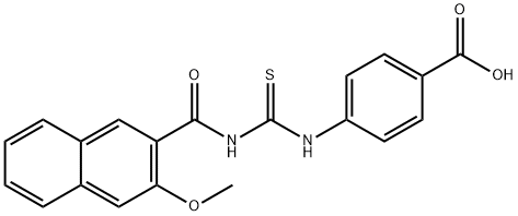 4-[[[[(3-METHOXY-2-NAPHTHALENYL)CARBONYL]AMINO]THIOXOMETHYL]AMINO]-BENZOIC ACID Struktur