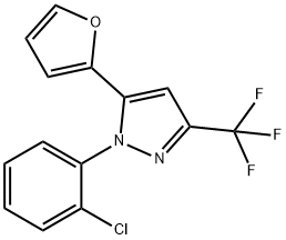 1H-Pyrazole, 1-(2-chlorophenyl)-5-(2-furanyl)-3-(trifluoromethyl)- Struktur