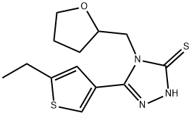 5-(5-ETHYLTHIEN-3-YL)-4-(TETRAHYDROFURAN-2-YLMETHYL)-4H-1,2,4-TRIAZOLE-3-THIOL Struktur