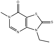 Thiazolo[4,5-d]pyrimidin-7(6H)-one, 3-ethyl-2,3-dihydro-6-methyl-2-thioxo- (9CI) Struktur