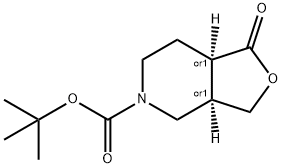 (3aR,7aR)-rel-5-Boc-hexahydro-1-oxo-furo[3,4-c]pyridine Struktur