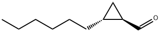 Cyclopropanecarboxaldehyde, 2-hexyl-, (1R,2R)- (9CI) Struktur