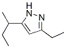 1H-Pyrazole,  3-ethyl-5-(1-methylpropyl)- Struktur