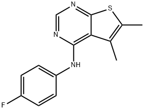 N-(4-Fluorophenyl)-5,6-dimethylthieno[2,3-d]pyrimidin-4-amine Struktur