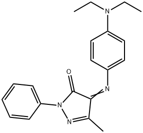 2-Phenyl-4-[[4-(diethylamino)phenyl]imino]-5-methyl-2H-pyrazole-3(4H)-one Struktur