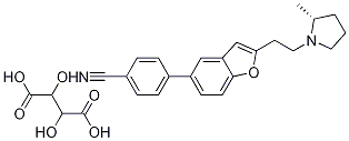 4-[2-[2-[(2R)-2-Methyl-1-pyrrolidinyl]ethyl]-5-benzofuranyl]benzonitrile tartrate Struktur