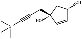 4-Cyclopentene-1,3-diol, 1-[3-(trimethylsilyl)-2-propynyl]-, (1R,3S)- (9CI) Struktur