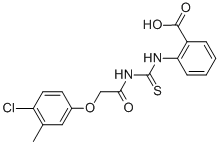 2-[[[[(4-CHLORO-3-METHYLPHENOXY)ACETYL]AMINO]THIOXOMETHYL]AMINO]-BENZOIC ACID Struktur