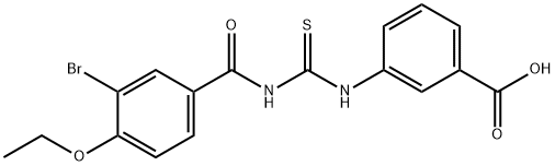 3-[[[(3-BROMO-4-ETHOXYBENZOYL)AMINO]THIOXOMETHYL]AMINO]-BENZOIC ACID Struktur