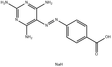 p-[(2,4,6-Triaminopyrimidin-5-yl)azo]benzoic acid sodium salt Struktur