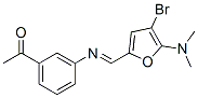 Ethanone,  1-[3-[[[4-bromo-5-(dimethylamino)-2-furanyl]methylene]amino]phenyl]- Struktur