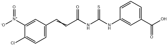 3-[[[[3-(4-CHLORO-3-NITROPHENYL)-1-OXO-2-PROPENYL]AMINO]THIOXOMETHYL]AMINO]-BENZOIC ACID Struktur