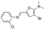 2-Furanamine,  3-bromo-5-[[(2-chlorophenyl)imino]methyl]-N,N-dimethyl- Struktur