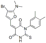 4,6(1H,5H)-Pyrimidinedione,  5-[[4-bromo-5-(dimethylamino)-2-furanyl]methylene]-1-(3,4-dimethylphenyl)dihydro-2-thioxo- Struktur