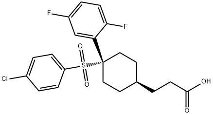 cis-4-[(4-Chlorophenyl)sulfonyl]-4-(2,5-difluorophenyl)cyclohexanepropanoic acid