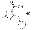 5-Methyl-2-pyrrolidin-1-ylmethyl-furan-3-carboxylic acid hydrochloride Struktur