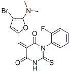 4,6(1H,5H)-Pyrimidinedione,  5-[[4-bromo-5-(dimethylamino)-2-furanyl]methylene]-1-(2-fluorophenyl)dihydro-2-thioxo- Struktur