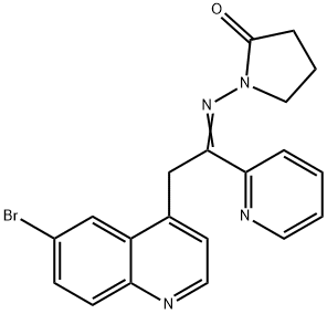 2-Pyrrolidinone, 1-[[2-(6-broMo-4-quinolinyl)-1-(2-pyridinyl)ethylidene]aMino]- Struktur