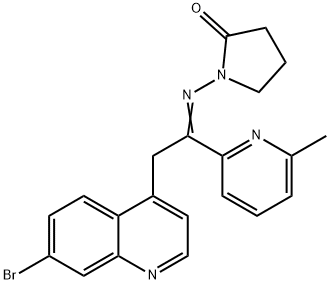 2-Pyrrolidinone, 1-[[2-(7-broMo-4-quinolinyl)-1-(6-Methyl-2-pyridinyl)ethylidene]aMino]- Struktur