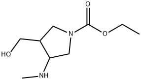 1-Pyrrolidinecarboxylicacid,3-(hydroxymethyl)-4-(methylamino)-,ethylester(9CI) Struktur