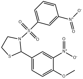 Thiazolidine, 2-(4-methoxy-3-nitrophenyl)-3-[(3-nitrophenyl)sulfonyl]- (9CI) Struktur