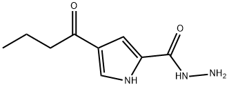 1H-Pyrrole-2-carboxylicacid,4-(1-oxobutyl)-,hydrazide(9CI) Struktur