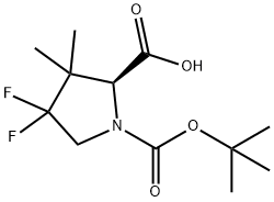 (2S)-1,2-PYRROLIDINEDICARBOXYLIC ACID,4,4-DIFLUORO-3,3-DIMETHYL-,1-(1,1-DIMETHYLETHYL)ESTER Struktur