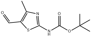 Carbamic  acid,  (5-formyl-4-methyl-2-thiazolyl)-,  1,1-dimethylethyl  ester  (9CI) Struktur