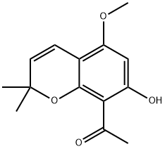 1-(7-ヒドロキシ-5-メトキシ-2,2-ジメチル-2H-1-ベンゾピラン-8-イル)エタノン 化學(xué)構(gòu)造式