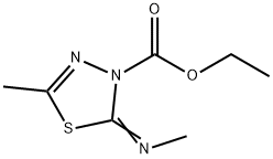 1,3,4-Thiadiazole-3(2H)-carboxylicacid,5-methyl-2-(methylimino)-,ethylester(9CI) Struktur