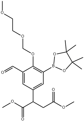 Butanedioic acid, 2-[3-forMyl-4-[(2-Methoxyethoxy)Methoxy]-5-(4,4,5,5-tetraMethyl-1,3,2-dioxaborolan-2-yl)phenyl]-, 1,4-diMethyl ester Struktur