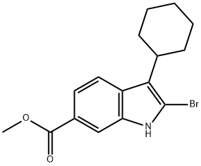 Methyl 2-Bromo-3-cyclohexyl-6-indolecarboxylate Struktur