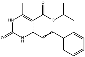 5-Pyrimidinecarboxylicacid,1,2,3,4-tetrahydro-6-methyl-2-oxo-4-(2-phenylethenyl)-,1-methylethylester(9CI) Struktur