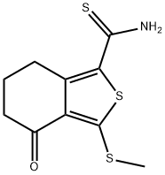 3-(METHYLTHIO)-4-OXO-4,5,6,7-TETRAHYDRO-2-BENZOTHIOPHENE-1-CARBOTHIOAMIDE Struktur