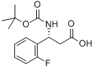 BOC-(R)-3-AMINO-3-(2-FLUORO-PHENYL)-PROPIONIC ACID Struktur