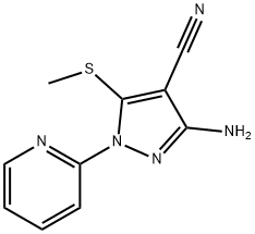 1H-PYRAZOLE-4-CARBONITRILE, 3-AMINO-5-(METHYLTHIO)-1-(2-PYRIDINYL)- Struktur