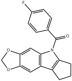 5,6,7,8-Tetrahydro-5-(p-fluorobenzoyl)cyclopenta[b]-1,3-dioxolo[4,5-f]indole Struktur