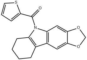 6,7,8,9-Tetrahydro-5-(2-thenoyl)-5H-1,3-dioxolo[4,5-b]carbazole Struktur