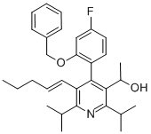 3-Pyridinemethanol, 4-[4-fluoro-2-(phenylmethoxy)phenyl]-a-methyl-2,6-bis(1-methylethyl)-5-(1-penten-1-yl)- Struktur