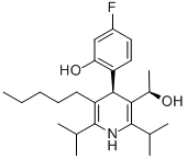 3-Pyridinemethanol, 4-(4-fluoro-2-hydroxyphenyl)-a-methyl-2,6-bis(1-methylethyl)-5-pentyl-, (aR,4R)- (9CI) Struktur