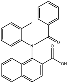 1-[N-Benzoyl(2-methylphenyl)amino]naphthalene-2-carboxylic acid Struktur