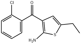 2-Amino-3-o-chlorobenzoyl-5-ethylthiophene  Struktur