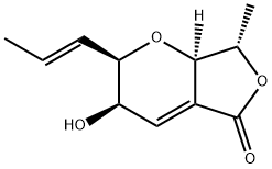 5H-Furo[3,4-b]pyran-5-one, 2,3,7,7a-tetrahydro-3-hydroxy-7-methyl-2-(1E)-1-propenyl-, (2R,3R,7S,7aR)- (9CI) Struktur