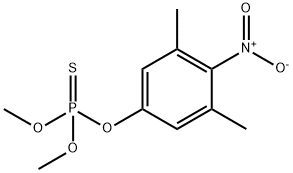 Phosphorothioic acid O-(3,5-dimethyl-4-nitrophenyl)O,O-dimethyl ester Struktur