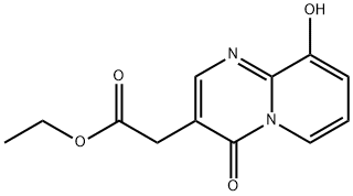 9-Hydroxy-4-oxo-4H-pyrido[1,2-a]pyrimidine-3-acetic acid ethyl ester Struktur