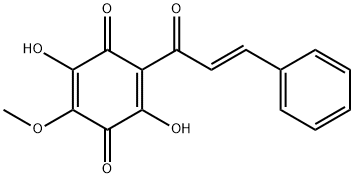 2,5-Dihydroxy-3-methoxy-6-[(E)-1-oxo-3-phenyl-2-propenyl]cyclohexa-2,5-diene-1,4-dione Struktur