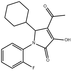 2H-Pyrrol-2-one, 4-acetyl-5-cyclohexyl-1-(2-fluorophenyl)-1,5-dihydro-3-hydroxy- Struktur