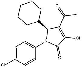 2H-Pyrrol-2-one, 4-acetyl-1-(4-chlorophenyl)-5-cyclohexyl-1,5-dihydro-3-hydroxy-, (5S)- Struktur